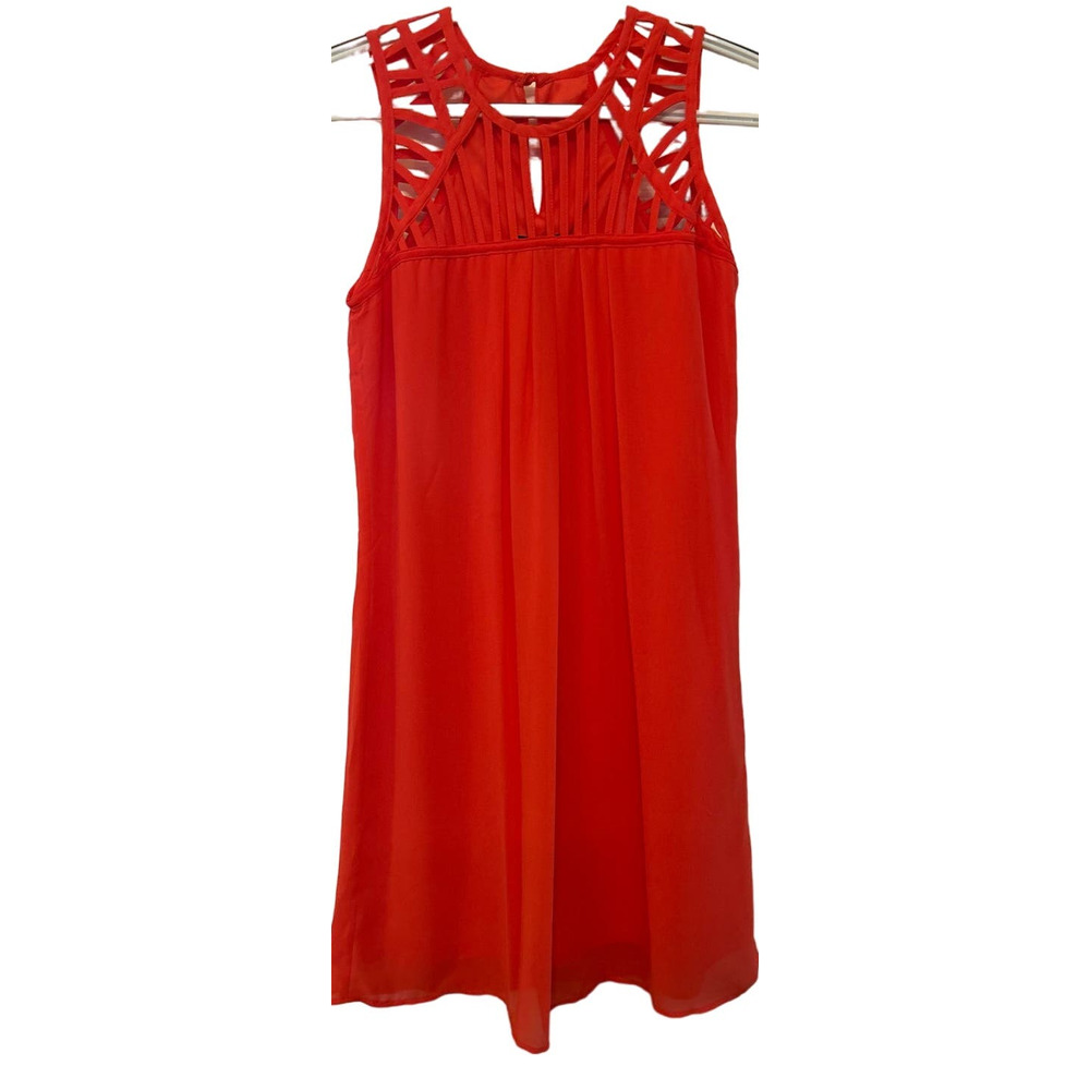 A. Byer Women's Orange Sleeveless Summer Dress Size S